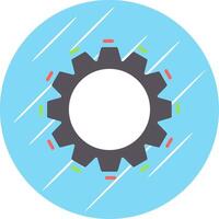 Setting Flat Blue Circle Icon vector