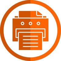 Printer Glyph Orange Circle Icon vector