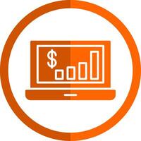 Business Growth Glyph Orange Circle Icon vector