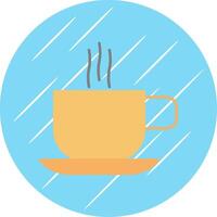 Hot Coffee Flat Blue Circle Icon vector