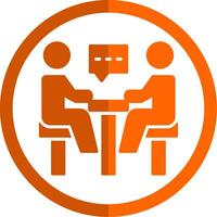 Meeting Glyph Orange Circle Icon vector