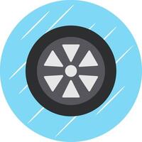 Wheel Flat Blue Circle Icon vector