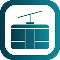 Cableway Glyph Gradient Round Corner Icon vector