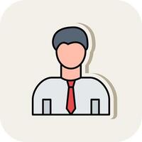 Office Worker Line Filled White Shadow Icon vector