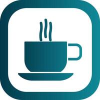 Hot Coffee Glyph Gradient Round Corner Icon vector