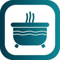 Hot Tub Glyph Gradient Round Corner Icon vector