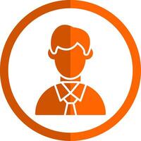 Avatar Glyph Orange Circle Icon vector