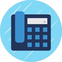 Telephone Flat Blue Circle Icon vector