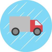 Cargo Van Flat Blue Circle Icon vector