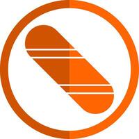 Snowboard Glyph Orange Circle Icon vector