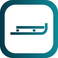 Sled Glyph Gradient Round Corner Icon vector
