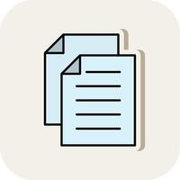 Paper Note Line Filled White Shadow Icon vector