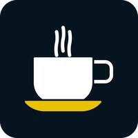 Hot Coffee Glyph Two Color Icon vector