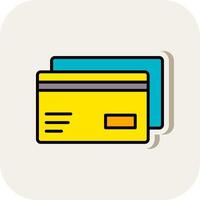 Credit Card Line Filled White Shadow Icon vector