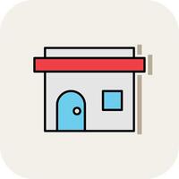 Post Office Line Filled White Shadow Icon vector