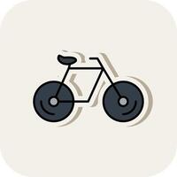 Bicycle Line Filled White Shadow Icon vector