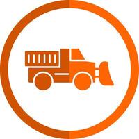 Plow Glyph Orange Circle Icon vector