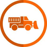 Plow Glyph Orange Circle Icon vector