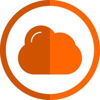 Cloud Glyph Orange Circle Icon vector