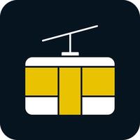 Cableway Glyph Two Color Icon vector