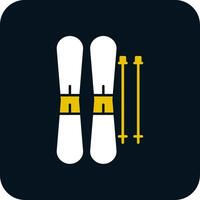 Skis Glyph Two Color Icon vector