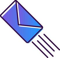 Rápido correo degradado lleno icono vector