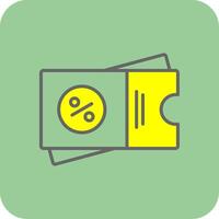 Voucher Filled Yellow Icon vector