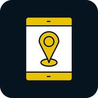 Mobile Gps Glyph Two Color Icon vector