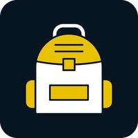 Backpack Glyph Two Color Icon vector