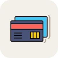 Credit Card Payment Line Filled White Shadow Icon vector