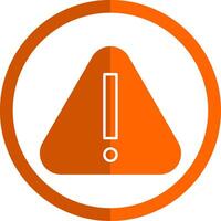 Warning Glyph Orange Circle Icon vector