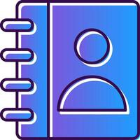 Contact Book Gradient Filled Icon vector