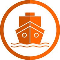 Shipping Glyph Orange Circle Icon vector