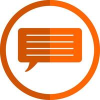 Message Glyph Orange Circle Icon vector