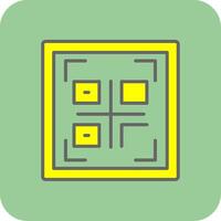Qr Code Filled Yellow Icon vector