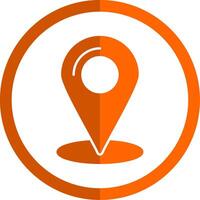 Location Glyph Orange Circle Icon vector