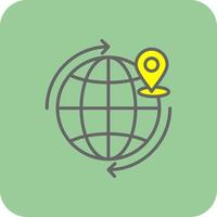 Worldwide Shipping Filled Yellow Icon vector