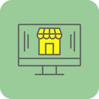 Online Store Filled Yellow Icon vector
