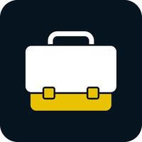 Briefcase Glyph Two Color Icon vector