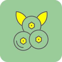 Blueberries Filled Yellow Icon vector