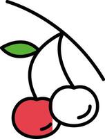 Cherries Filled Half Cut Icon vector