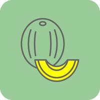 Honeydew melon Filled Yellow Icon vector