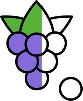 Boysenberries Filled Half Cut Icon vector
