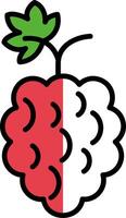 Raspberries Filled Half Cut Icon vector