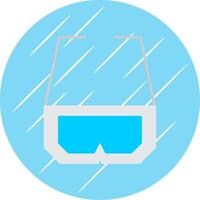 3d Glasses Flat Blue Circle Icon vector