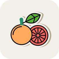 Grapefruit Line Filled White Shadow Icon vector