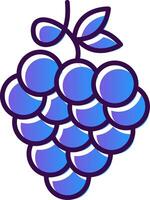 Zinfandel Grapes Gradient Filled Icon vector