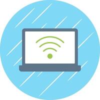 Internet Connection Flat Blue Circle Icon vector
