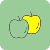 manzanas lleno amarillo icono vector