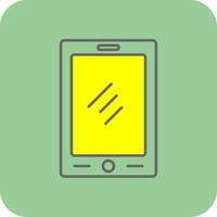 Tablet Filled Yellow Icon vector